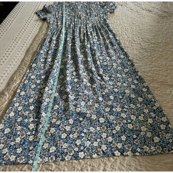 Vintage Ditsy floral babydoll Midi Dress - classic 90s floral dress style with D - Picture 5 of 10